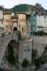 Fototapeta na wymiar Medieval city of Entrevaux, Alpes-de-Haute-Provence, France