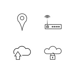 web simple outlined icons set