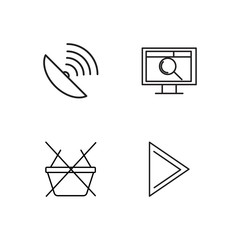 web simple outlined icons set