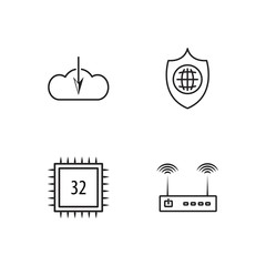 web simple outlined icons set