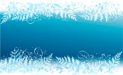 Cold winter background with frosted window