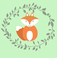 cute vector fox illustration