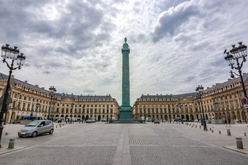 Vendome column on Vendome square, Paris, France