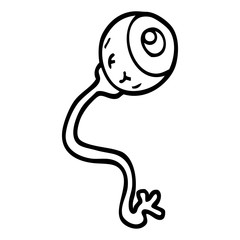 gross black and white cartoon eyeball