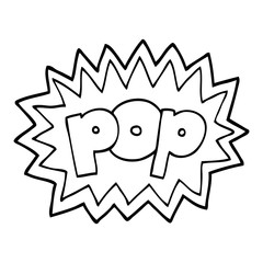 black and white cartoon pop symbol