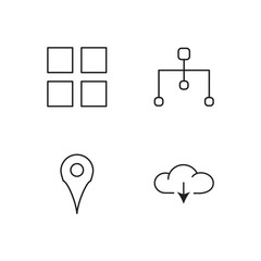 web simple outlined icons set