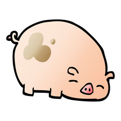 vector gradient illustration cartoon pig