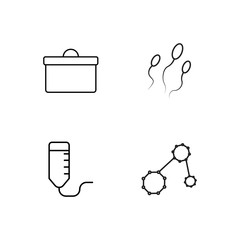 medical simple outlined icons set