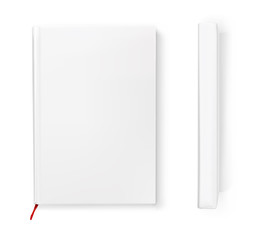 Template of blank cover books on white background. Vector illustration. It can be used for promo, catalogs, brochures, magazines, etc. Front and side view. Ready for your design. EPS10.