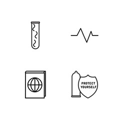 medical simple outlined icons set