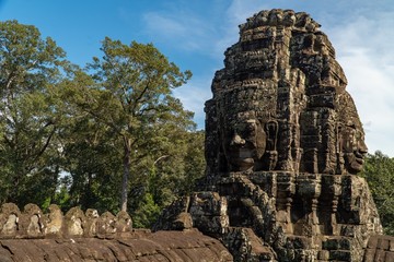 Bayon Temple at Angkor Wat Near Siem Reap, Cambodia