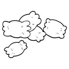 black and white cartoon pasta