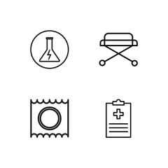 medical simple outlined icons set