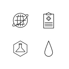 medical simple outlined icons set