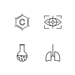 medical simple outlined icons set