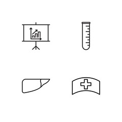 medical simple outlined icons set