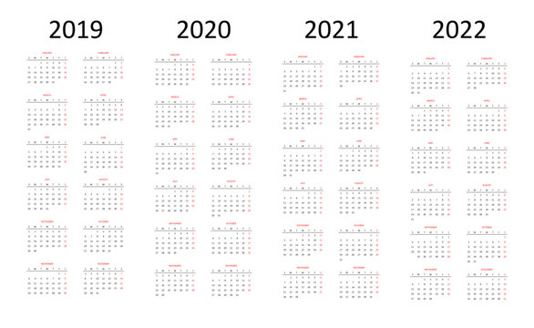 Calender 2019-2020-2021-2022