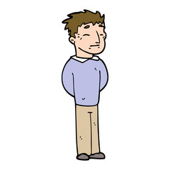 hand drawn doodle style cartoon man standing