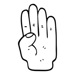black and white cartoon hand