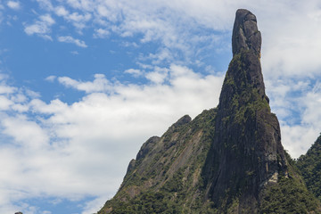 Mountains of God. Mountains with the name of God. Mountain Finger of God, Teresopolis city, Rio de Janeiro state, Brazil South America. Space to write texts, Writing background 