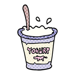 comic book style cartoon yogurt
