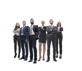 Fototapeta premium happy successful business team isolated on white background