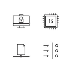 web simple outlined icons set