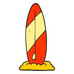 hand drawn doodle style cartoon surf board