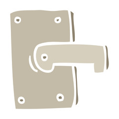 flat color illustration cartoon metal door handle