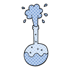 comic book style cartoon boiling science beaker