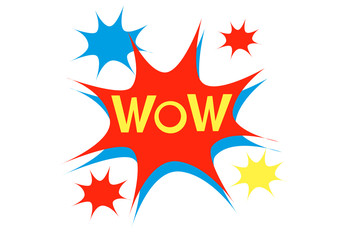 Explosion sign with the word wow