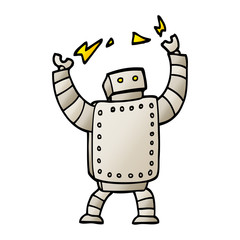 vector gradient illustration cartoon giant robot