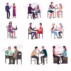 People met at the bar and drink wine and enjoy the evening