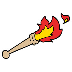 hand drawn doodle style cartoon sports torch