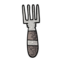 grunge textured illustration cartoon fork