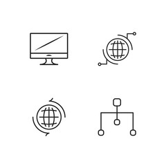 web simple outlined icons set