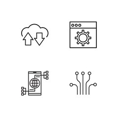 web simple outlined icons set