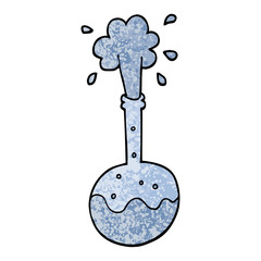 grunge textured illustration cartoon boiling science beaker