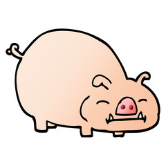 vector gradient illustration cartoon pig