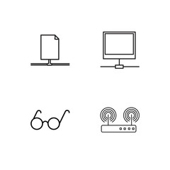 web simple outlined icons set