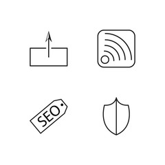 web simple outlined icons set