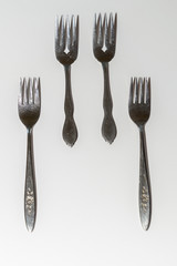 Forks isolated on white background