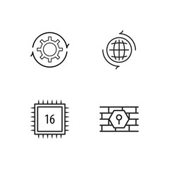 web simple outlined icons set