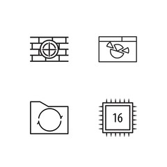 Fototapeta na wymiar web simple outlined icons set