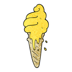 grunge textured illustration cartoon ice cream cone