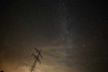 Photograph of the starry sky and the Milky Way
