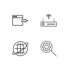 web simple outlined icons set