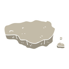 flat color illustration cartoon old rock