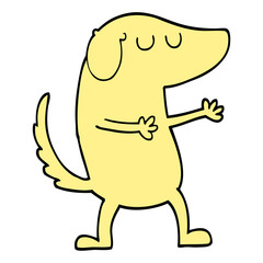 hand drawn doodle style cartoon happy dog