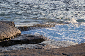 waves breaking on coast of nova scotia, peggy's cove, water, sea, no people